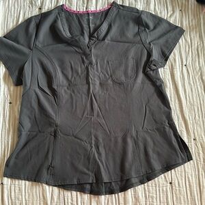 Xl grey heart soul scrub top
